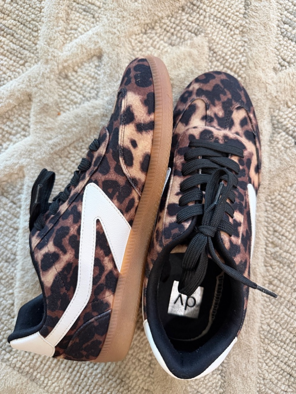 Dolce Vita Leopard Print Sneakers with White Accent and Gum Sole